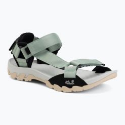 Sandały damskie Jack Wolfskin Ridge. Zielone sandały damskie Jack Wolfskin, bez wzorów, z gumy, bez obcasa, bez zapięcia. Za 349.99 zł.