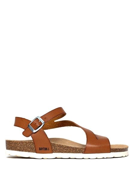 BAYTON Sandały "Javea" w kolorze jasnobrązowym rozmiar: 39. Brązowe sandały damskie Bayton, bez wzorów, z otwartym noskiem, bez obcasa, bez zapięcia. Za 136.45 zł.