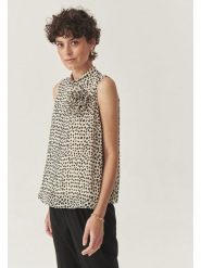 TATUUM Bluzka w kolorze beżowo-czarnym rozmiar: 44. Brązowe bluzki damskie TATUUM, bez wzorów, bez kołnierzyka, bez ramiączek. Za 150.72 zł.