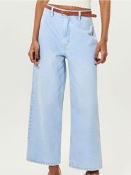 Jeansy culotte - niebieski. Niebieskie jeansy damskie Sinsay. W wyprzedaży za 29.99 zł.