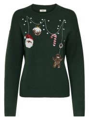 JDY Sweter "Santa" w kolorze zielonym rozmiar: M. Zielone swetry klasyczne damskie JDY, m, bez kołnierzyka. Za 110.81 zł.