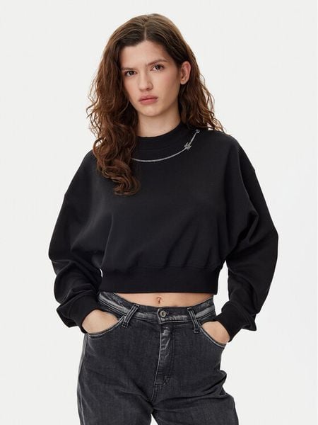 HUGO Bluza Dewita 50530446 Czarny Oversize. Czarne bluzy damskie Hugo, l, bez wzorów, z bawełny, bez kaptura. Za 319.99 zł.