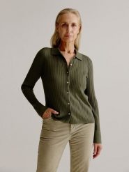 Josephine & Co Kardigan "Lila" w kolorze khaki rozmiar: XL. Brązowe kardigany damskie Josephine & Co, xl, bez wzorów, prążkowane. Za 173.99 zł.