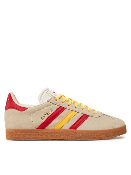 Adidas Sneakersy Gazelle IE9125 Beżowy. Brązowe obuwie sportowe damskie Adidas, ze skóry, bez zapięcia. Za 299.99 zł.