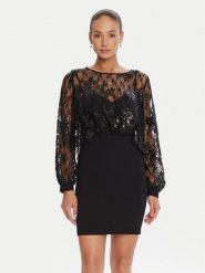 Rinascimento Sukienka koktajlowa CFC0125098003 Czarny Regular Fit. Czarne sukienki damskie Rinascimento, bez wzorów, z syntetyku, wizytowe, bez ramiączek. Za 499.99 zł.