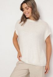 Jasnobeżowy Sweter z Bawełną o Kroju Nietoperza Nilanissea. Brązowe swetry klasyczne damskie Born2be, z bawełny, bez kołnierzyka. Za 159.99 zł.
