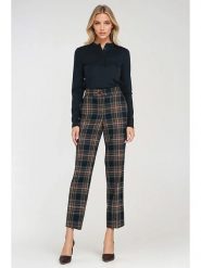 Nife Spodnie w kolorze czarno-biało-pomarańczowym rozmiar: 36. Białe spodnie materiałowe damskie Nife, bez wzorów, z materiału. Za 180.91 zł.