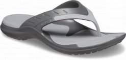 Japonki Dla Dorosłych Crocs Modi Sport Flip. Szare klapki damskie Crocs, bez wzorów, z materiału, bez obcasa, bez zapięcia. Za 139.99 zł.