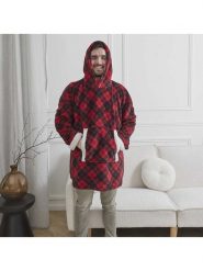 THE HOME DECO FACTORY Bluza w kolorze czerwono-szarym (produkt niespodzianka) rozmiar: onesize. Czerwone bluzy damskie THE HOME DECO FACTORY, bez wzorów, z kapturem. Za 47.99 zł.