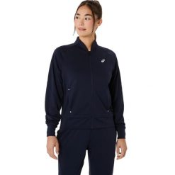 Damska bluza dresowa Asics Warm-Up. Niebieskie bluzy damskie Asics, bez wzorów, z dresówki, bez kaptura. Za 283.00 zł.