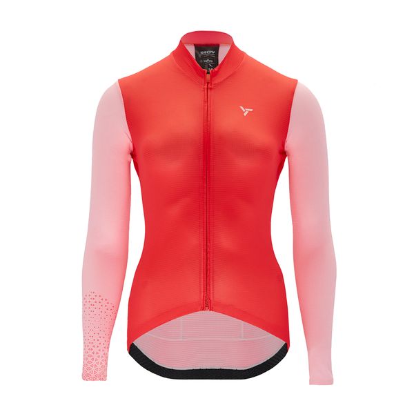 Koszulka rowerowa damska SILVINI Valfura. Czerwone koszulki damskie Silvini, l, bez wzorów, bez kołnierzyka, bez ramiączek. W wyprzedaży za 399.90 zł.