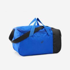 Second Life - Torba sportowa Essential 20 L - Stan Doskonały. Czarne torby sportowe Decathlon, bez wzorów, z materiału. Za 24.99 zł.