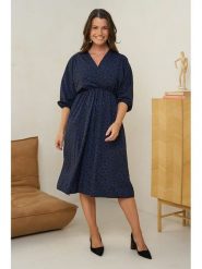 Curvy Lady Sukienka w kolorze granatowym rozmiar: 44/46. Niebieskie sukienki damskie Curvy Lady, bez wzorów, z wiskozy, klasyczne, bez ramiączek. Za 83.22 zł.