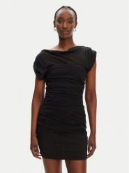 PINKO Sukienka koktajlowa Discoland 104872 A2GF Czarny Slim Fit. Czarne sukienki damskie Pinko, bez wzorów, ze lnu, wizytowe, bez ramiączek. Za 1,579.00 zł.