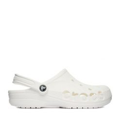 Klapki Crocs. Białe klapki damskie Crocs, bez wzorów, bez obcasa, bez zapięcia. Za 199.99 zł.