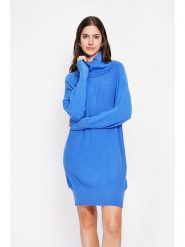 William de Faye Sukienka dzianinowa w kolorze niebieskim rozmiar: 42. Niebieskie sukienki damskie William de Faye, bez wzorów, z dzianiny, klasyczne, bez ramiączek. Za 130.99 zł.