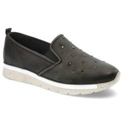 Czarne Sneakersy Carinii Damskie Stylowe Obuwie. Czarne obuwie sportowe damskie Carinii, na wiosnę, z nubiku, bez zapięcia. Za 219.00 zł.
