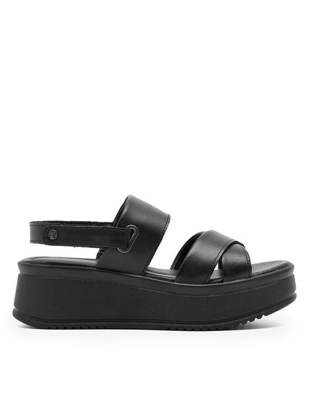 Lasocki Sandały DELEY ARC-4883-09 Czarny. Czarne sandały damskie Lasocki, bez wzorów, ze skóry, bez obcasa, na koturnie, bez zapięcia. Za 159.99 zł.