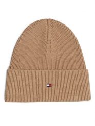 Tommy Hilfiger Czapka Essential AW0AW16637 Beżowy. Brązowe czapki damskie Tommy Hilfiger, na zimę, bez wzorów, z bawełny. Za 179.99 zł.