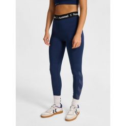 Damskie legginsy Hummel Pulse. Niebieskie legginsy damskie Hummel, bez zapięcia, na fitness i siłownię. Za 175.00 zł.