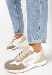 Ciemnobeżowe Sneakersy przed Kostkę Unilles. Brązowe obuwie sportowe damskie Born2be, przed kostkę, bez zapięcia. Za 89.99 zł.