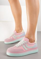 Różowe Sneakersy w Stylu Klasycznych Tenisówek na Grubej Podeszwie Grelritia. Czerwone obuwie sportowe damskie Born2be, z materiału, bez zapięcia, tenisowe. Za 119.99 zł.