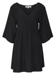 Banana Moon Sukienka letnia Agathe Holidays LHN01 Czarny Loose Fit. Czarne sukienki damskie Banana Moon, bez wzorów, z wiskozy, bez ramiączek. Za 379.99 zł.