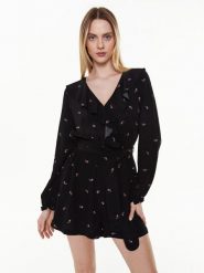 Pepe Jeans Kombinezon Priya PL230421 Czarny Regular Fit. Czarne sukienki damskie Pepe Jeans, bez wzorów, z jeansu, bez ramiączek. Za 269.99 zł.