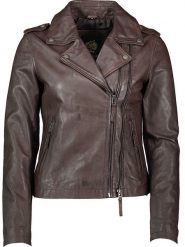 Apple of Eden Skórzana kurtka w kolorze ciemnobrązowym rozmiar: 46. Brązowe kurtki damskie Apple of Eden, bez wzorów, z materiału, bez kaptura. Za 500.99 zł.