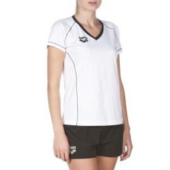 Koszulka damska Arena Team Line SS Tee. Białe koszulki sportowe damskie Arena, s, bez wzorów, z materiału, bez ramiączek. Za 47.60 zł.
