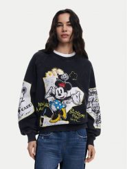 Desigual Bluza Minnie 25SWSK25 Czarny Regular Fit. Czarne bluzy damskie Desigual, l, bez wzorów, z bawełny, bez kaptura. Za 319.99 zł.