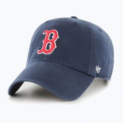 Czapka z daszkiem 47 Brand MLB Boston Red Sox CLEAN UP. Niebieskie czapki z daszkiem damskie 47 Brand, na wiosnę, bez wzorów. Za 89.99 zł.