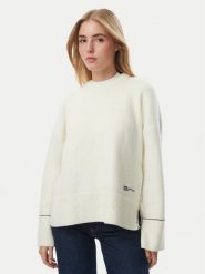 KARL LAGERFELD Sweter B4W18057 Kremowy Relaxed Fit. Białe swetry klasyczne damskie KARL LAGERFELD, s, z syntetyku, bez kołnierzyka. Za 549.99 zł.