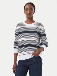 Tommy Jeans Sweter Essential DW0DW23360 Niebieski jasny Regular Fit. Niebieskie swetry klasyczne damskie Tommy Jeans, xs, z bawełny, bez kołnierzyka. Za 369.99 zł.