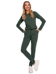 Made of emotion Kombinezon w kolorze ciemnozielonym rozmiar: XXL. Zielone kombinezony damskie Made Of Emotion, xxl, bez wzorów, bez kołnierzyka, bez ramiączek. Za 287.45 zł.