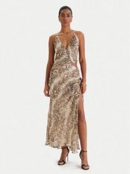 Bardot Sukienka koktajlowa Cyrel 59760DB6 Beżowy Regular Fit. Brązowe sukienki damskie Bardot, bez wzorów, z syntetyku, wizytowe, bez ramiączek. Za 639.99 zł.