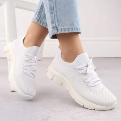 Buty sportowe damskie białe Potocki BK01303. Białe obuwie sportowe casual damskie POTOCKI, z materiału. Za 48.00 zł.