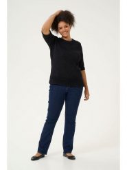 KAFFE curve Sweter "Cevita" w kolorze czarnym rozmiar: L. Czarne swetry klasyczne damskie KAFFE curve, l, bez kołnierzyka. Za 104.99 zł.