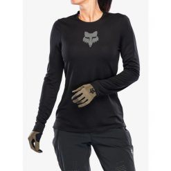 Bluza rowerowa damska Fox Ranger LS Jersey Fox Head. Czarne bluzy damskie FOX, bez wzorów, z jersey, bez kaptura. Za 239.79 zł.