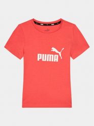 Puma T-Shirt Ess Logo 587029 Czerwony Regular Fit. Czerwone koszulki i t-shirty dziewczęce Puma, bez wzorów, z bawełny, bez kołnierzyka, bez ramiączek. Za 49.99 zł.