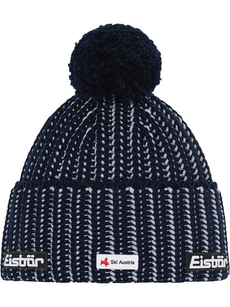 Eisbär Czapka "Ronda" w kolorze szaro-granatowym rozmiar: onesize. Niebieskie czapki damskie Eisbär, bez wzorów, z wełny. Za 131.43 zł.