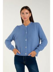 Tamba Kardigan w kolorze błękitnym rozmiar: 40/42. Niebieskie kardigany damskie Tamba, bez wzorów, z wełny. Za 154.07 zł.