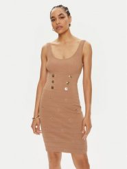 Pinko Sukienka dzianinowa Cactuis 102879 A1LK Beżowy Slim Fit. Brązowe sukienki damskie Pinko, bez wzorów, z dzianiny, bez ramiączek. Za 1,649.00 zł.