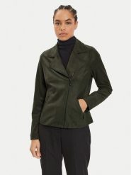 Olsen Kurtka z imitacji skóry 15001386 Zielony Regular Fit. Zielone kurtki damskie Olsen, bez wzorów, ze skóry, bez kaptura. Za 519.99 zł.