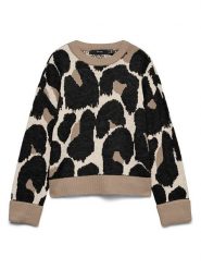 Vero Moda Sweter w kolorze beżowo-czarnym rozmiar: S. Brązowe swetry klasyczne damskie Vero Moda, s, bez kołnierzyka. Za 129.95 zł.