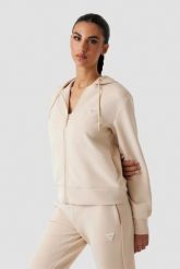 GUESS Damska bluza w kolorze taupe Olympe, Rozmiar M. Brązowe bluzy damskie Guess, m, z aplikacjami, z kapturem. W wyprzedaży za 255.99 zł.