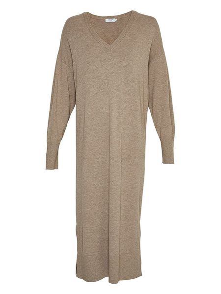 MOSS COPENHAGEN Sukienka "Hermine Rachelle" w kolorze brązowym rozmiar: M/L. Brązowe sukienki damskie Moss Copenhagen, bez wzorów, z wiskozy, klasyczne, bez ramiączek. Za 118.28 zł.