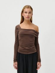 LeGer Koszulka "Charleen" w kolorze brązowym rozmiar: 36. Brązowe bluzki damskie LeGer, bez wzorów, bez kołnierzyka, bez ramiączek. Za 86.99 zł.