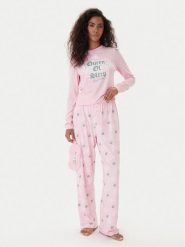 Juicy Couture Piżama JCLPJ225502 Różowy Regular Fit. Czerwone piżamy damskie Juicy Couture, bez wzorów, z syntetyku, bez ramiączek. Za 289.99 zł.