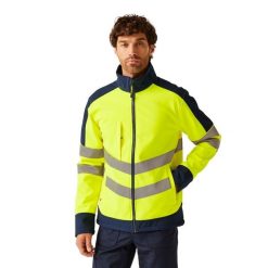 Kurtka Softshellowa Unisex Dla Dorosłych HiVis Odblaskowy Materiał. Niebieskie kurtki damskie Regatta, xl, bez wzorów, z materiału, bez kaptura. Za 571.99 zł.